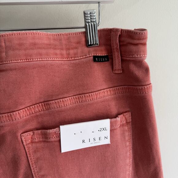 New RISEN pink Super Wide Leg Jeans 2XL Folded Waist 6-6990 - Picture 6 of 6